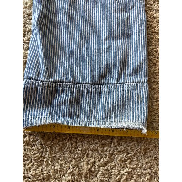 Vintage Dickies Hickory Striped Denim M Workwear Bib Overalls - Picture 9 of 10